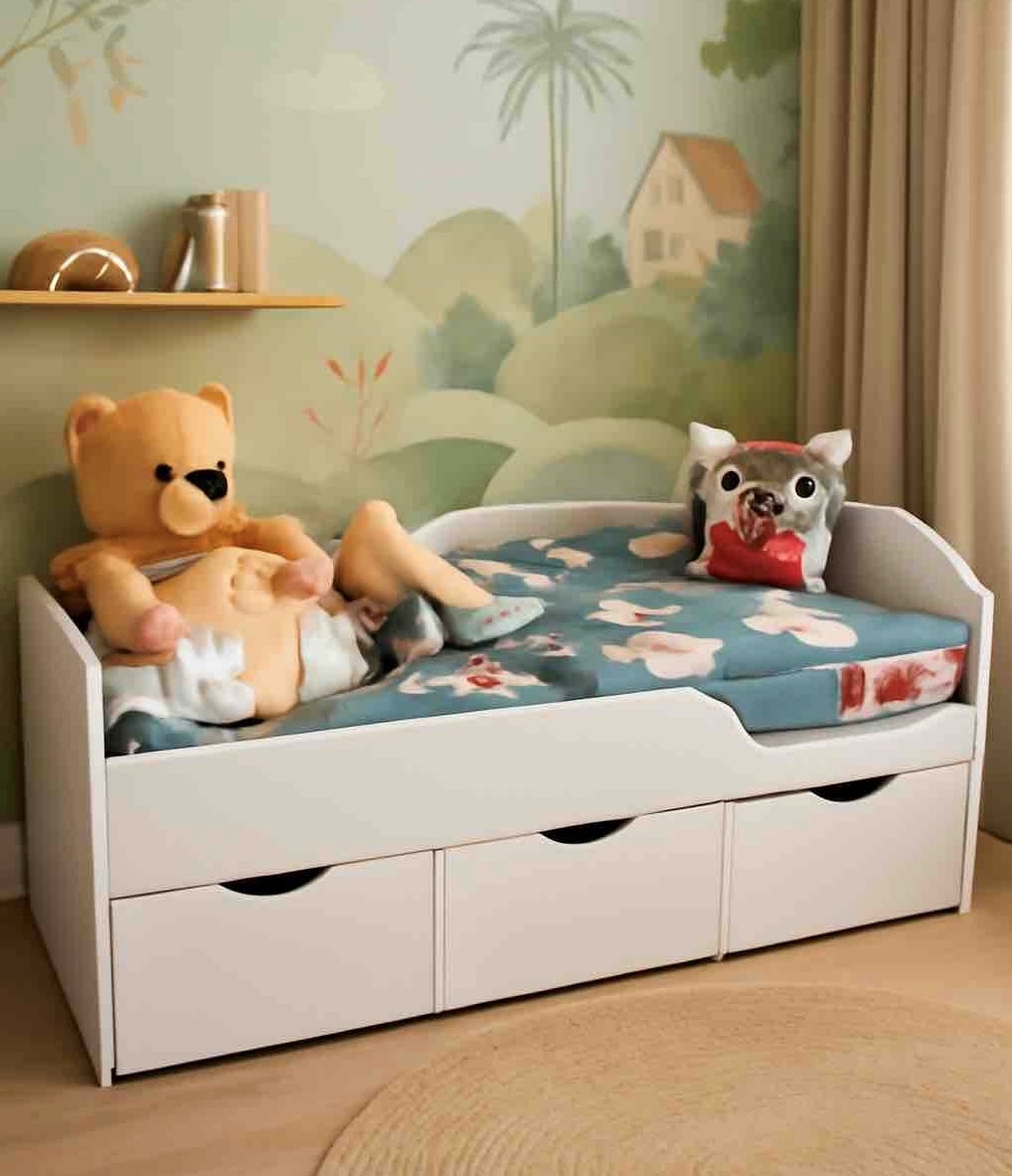 Кровать Малыш 160х80 (цвет: белый)