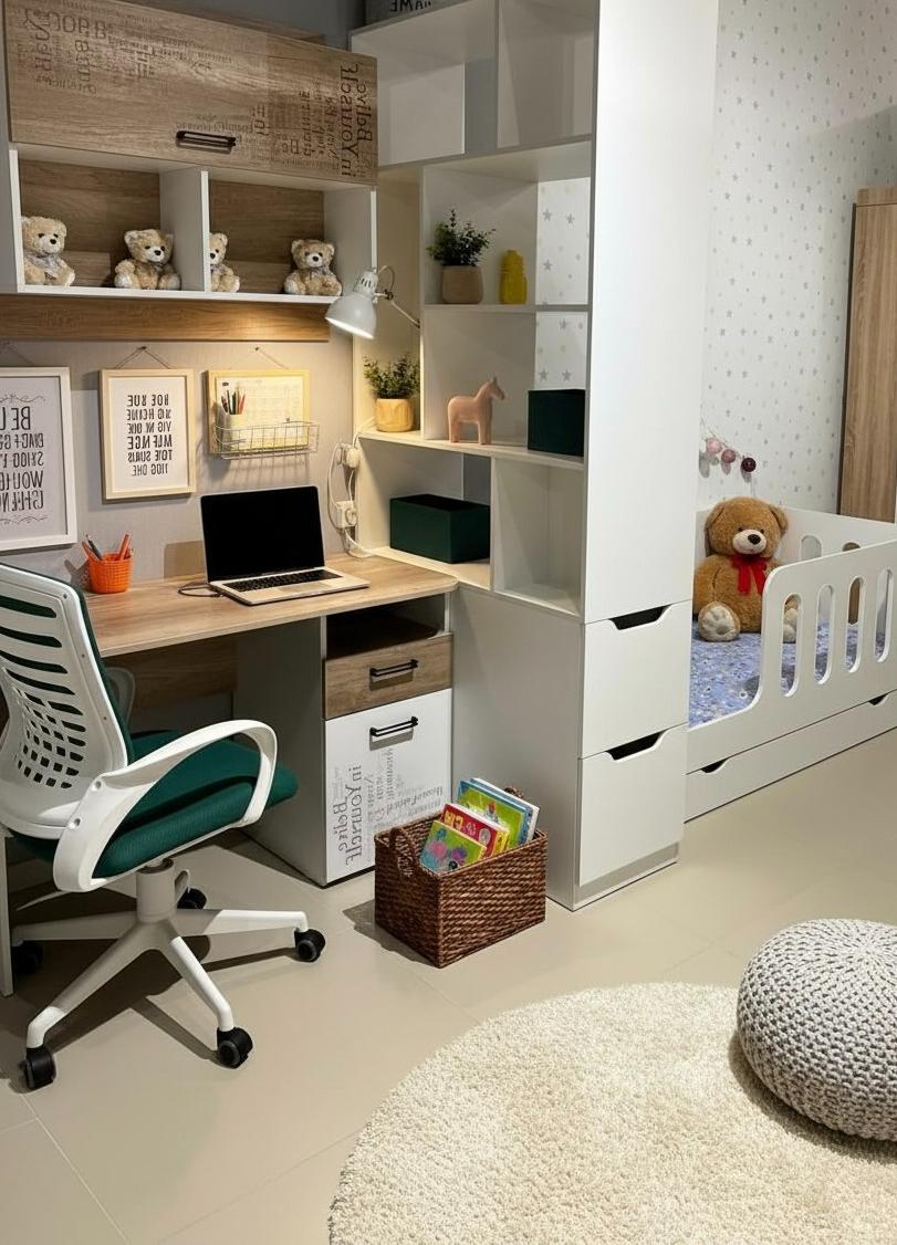 Стеллаж-перегородка + стол + полка коллекции Твой Стиль