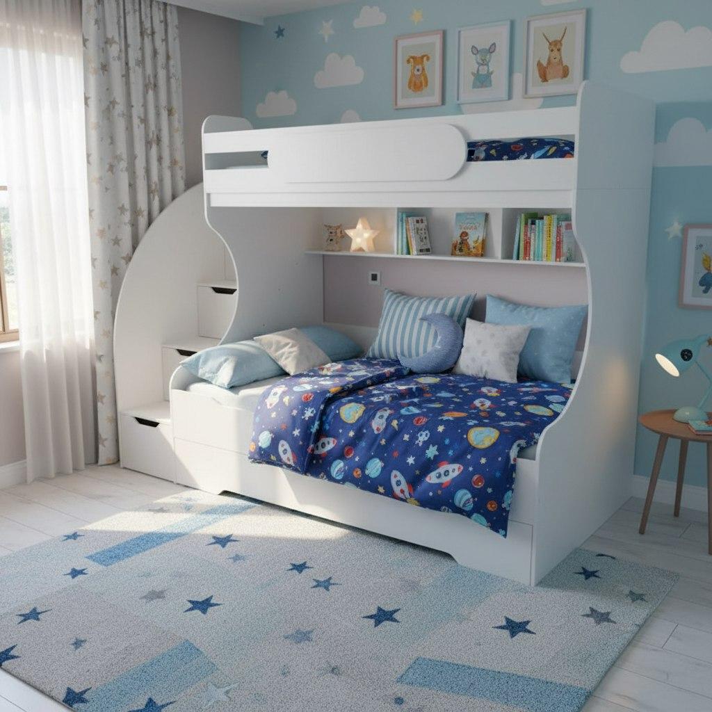 Кровать Биг (цвет белый) 200х90