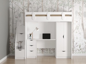 Кровать-чердак Уют-2 + Стол Уют-2 + Шкаф Уют-2 