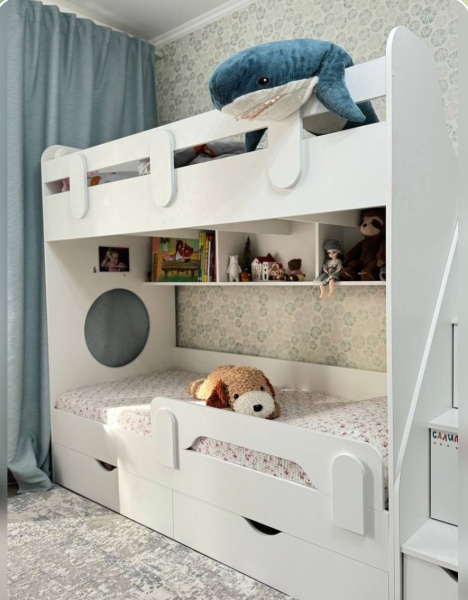 Кровать двухъярусная Фортуна 200х90 (цвет белый) от Династия Kids