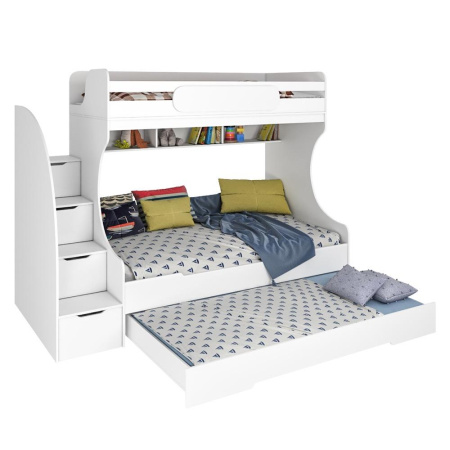 Кровать БИГ (дуб каньон + белый) 200х120 от Династия Kids