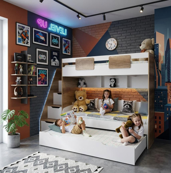 Кровать-чердак Лайт Лофт + кровать Двушка 190х90