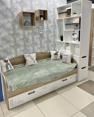 Стеллаж-перегородка + кровать коллекции Твой Стиль  от Династия Kids