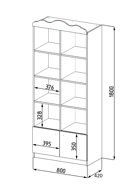 Стеллаж коллекции Жемчужина от Династия Kids