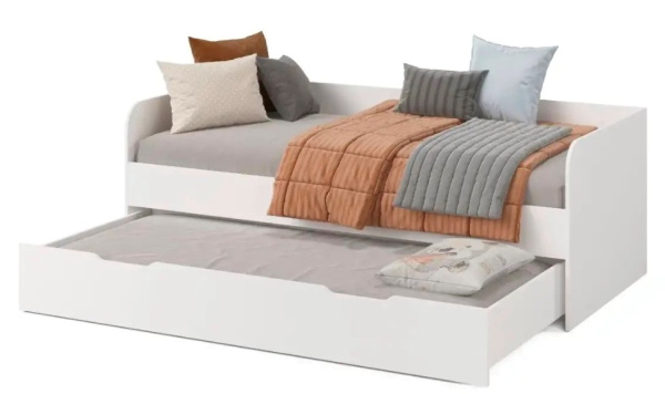 Кровать 2-х ярусная выдвижная Дабл 190х90 (цвет белый)