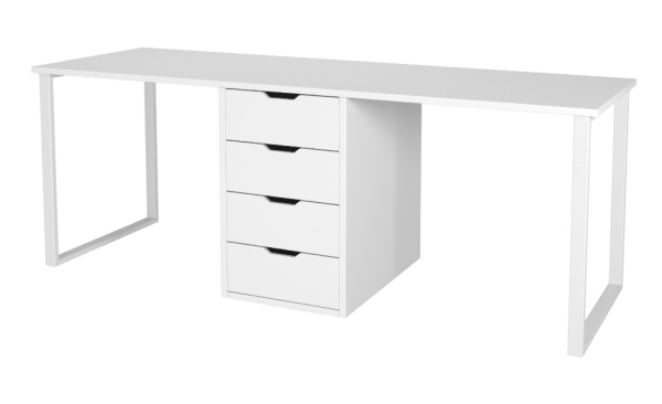 Стол Дуэт 1800 мм (белый + опоры белые)