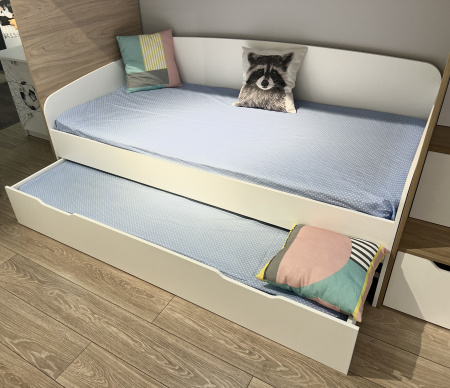 Кровать-чердак Мозаика-2 + кровать Двушка (цвет белый) 190х90 от Династия Kids