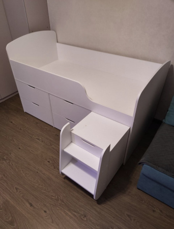 Кровать-чердак Малыш 7 (цвет белый) 160х80 от Династия Kids