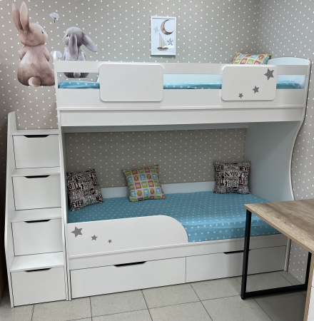 Кровать двухъярусная Дуэт (айскрим+белый)  от Династия Kids