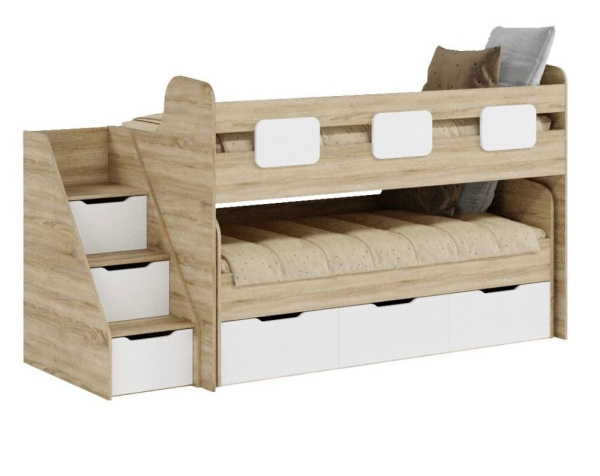 Кровать 2-х ярусная Городок (цвета разные). Правая/левая от Династия Kids