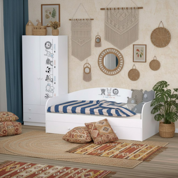 Комплект коллекции Хэппи: кровать односпальная + шкаф