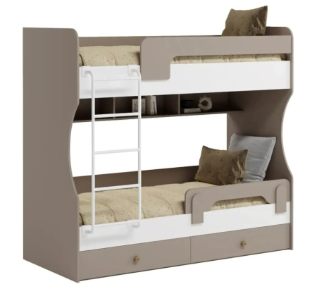 Кровать 2-х ярусная Омега (дуб сонома + белый) 190х80 от Династия Kids