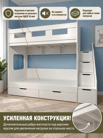 Двухъярусная кровать Твинс 190х90 от Династия Kids