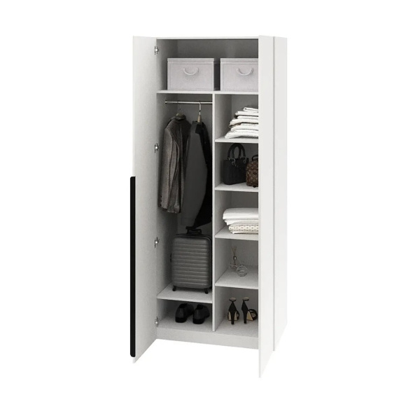 Шкаф 2-х створчатый коллекции Брайт (штанга + полки) от Династия Kids