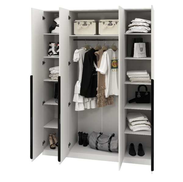 Шкаф 4-х створчатый (ручки-рейлинг) от Династия Kids