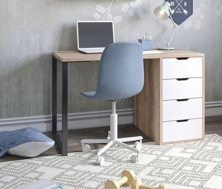 Стол Соло 1200 мм (дуб каньон + белый)  от Династия Kids