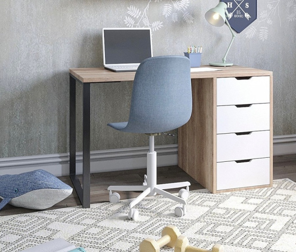 Стол Соло 1200 мм (дуб каньон + белый)  от Династия Kids