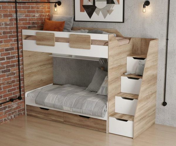 Кровать-чердак Лайт Лофт + кровать Лайт Лофт 190х90