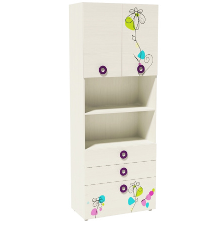 Шкаф-пенал-1 Цветы New от Династия Kids
