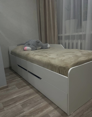 Кровать коллекции Лайт Лофт 190х90 (дуб каньон+белый) от Династия Kids