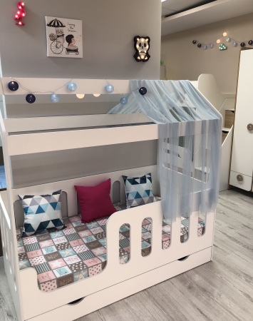Кровать домик Теремок 160х80 с ящиком  от Династия Kids
