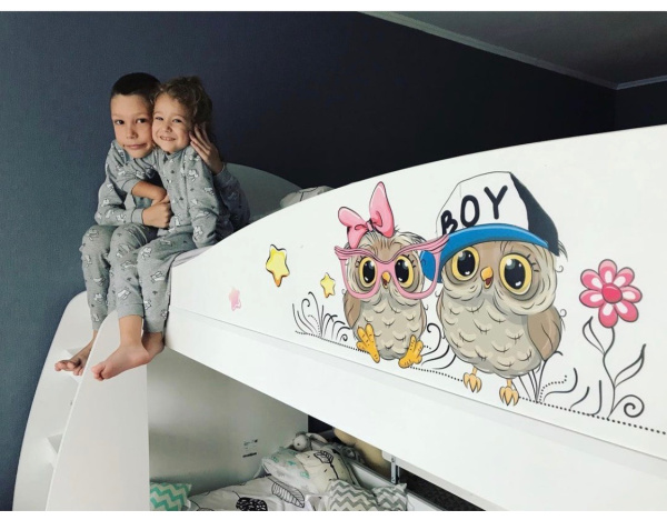 Кровать двухъярусная Совята 180*80 от Династия Kids