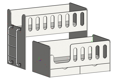 Выдвижная 2-х ярусная кровать Близняшки 180х80 от Династия Kids