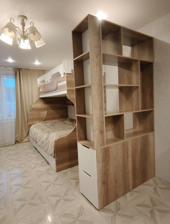 Стеллаж-перегородка для зонирования Стиль (дуб каньон + белый) 1200 мм от Династия Kids