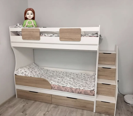 Кровать двухъярусная Дуэт 180х80 (цвет белый)  от Династия Kids