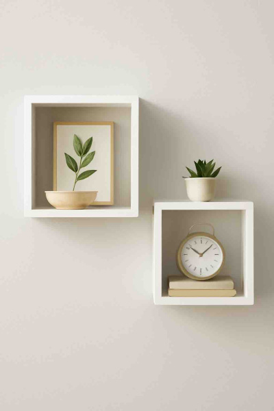 Комплект интерьерных полок Кубики (цвет белый)