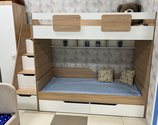 Кровать двухъярусная коллекции Мозаика 190х90 от Династия Kids