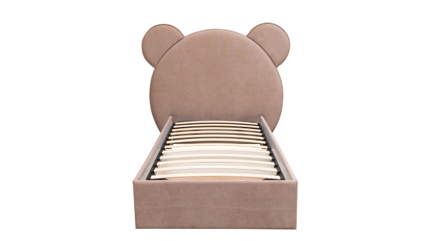 Мягкая кровать Альба 200х90 Велюр Тедди 304 (бежевый) от Династия Kids