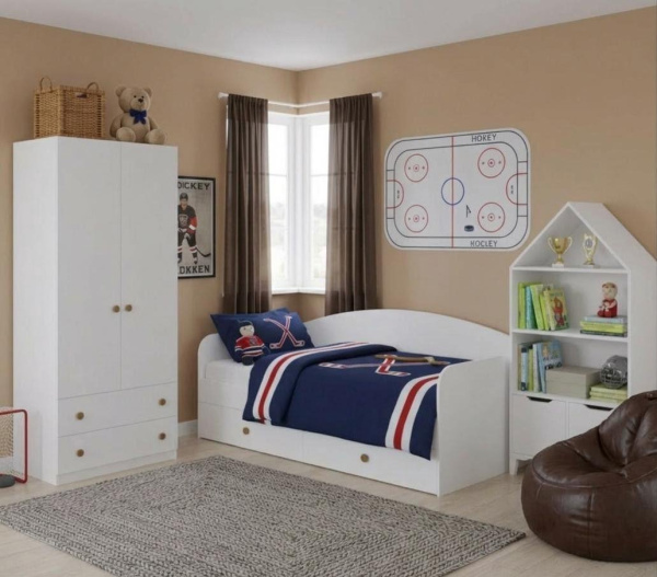 Комплект коллекции Умка: кровать 190х90 + шкаф + стеллаж-домик 