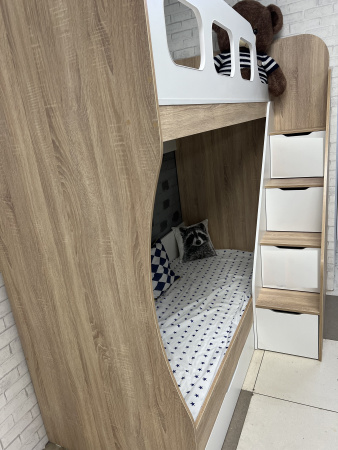 Двухъярусная кровать Умка-7 (цвет белый) 190х80  от Династия Kids