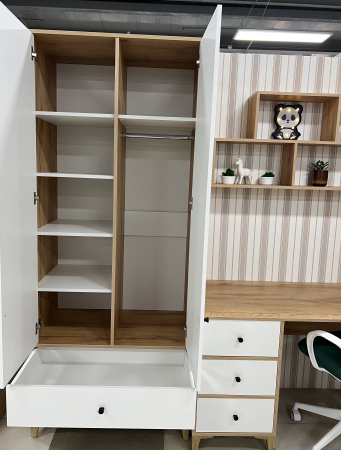 Комплект мебели Альви (кровать + стол + полка + шкаф) от Династия Kids