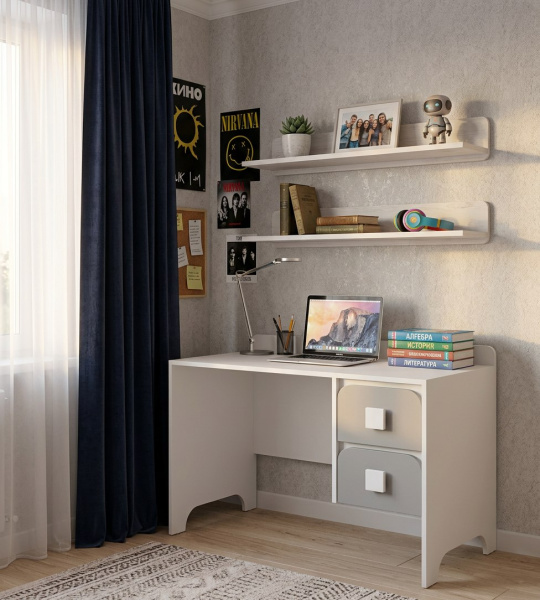 Стол Юни 1200 мм (серебро + белый)