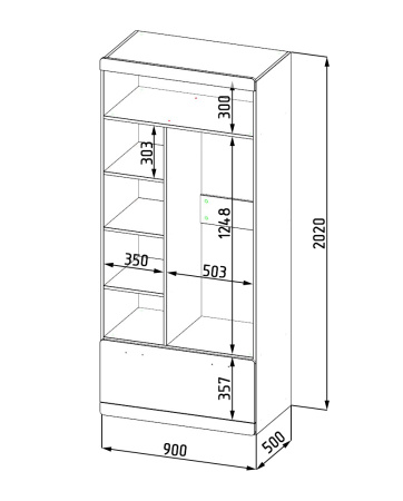 Шкаф-1 коллекции Лайт New  от Династия Kids