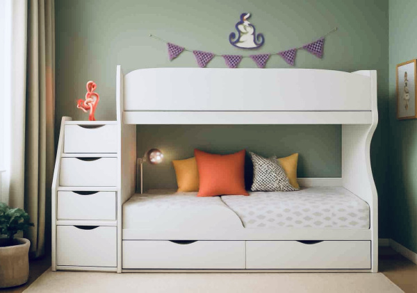 Двухъярусная кровать Альфа 180*80 (цвет белый)