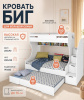 Кровать двухъярусная Биг (гаскон пайн + белый) 120х200  от Династия Kids