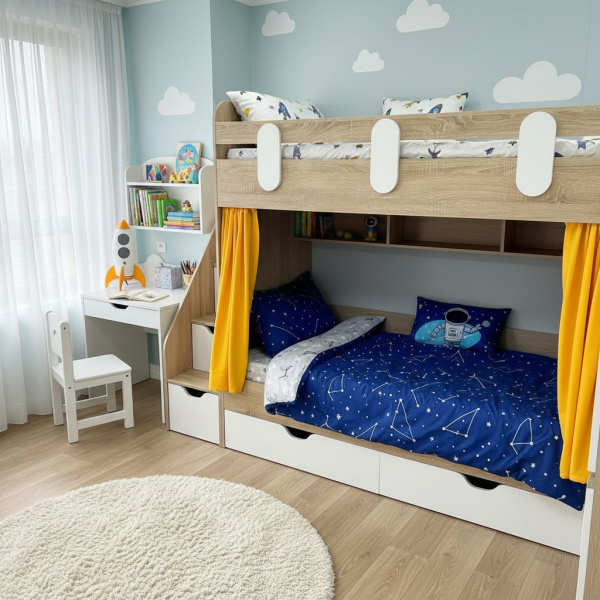 Двухъярусная кровать Фортуна 180х80 (дуб сонома + белый)