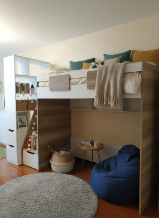 Кровать-чердак коллекции Мозаика 190х90  от Династия Kids