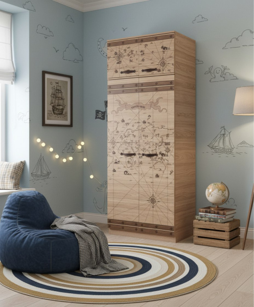 Шкаф коллекции Фрегат с антресолью