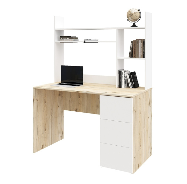 Стол Практик 1200 мм (гаскон пайн + белый). Левый/правый