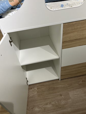 Кровать-чердак Хэппи 180х80 (дуб сонома+белый) от Династия Kids