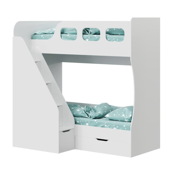 Кровать 2-х ярусная Умка-6 (цвет белый) 190х80  от Династия Kids