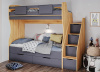 Двухъярусная кровать МИА (графит+дуб золотистый) 180х80 от Династия Kids