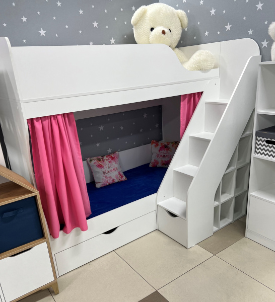 Двухъярусная кровать 180х80 Умка-2 (цвет белый)  от Династия Kids