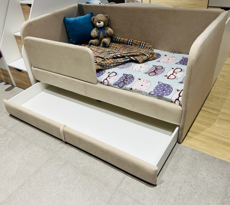 Мягкая кровать Nepos 160х80 (универсальный бортик). Велюр Velutto - 3 цвета в продаже!