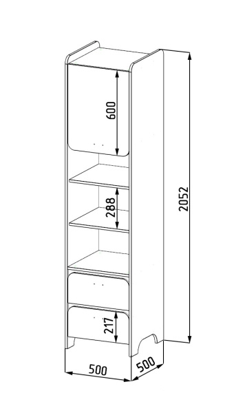 Стеллаж коллекции Юниор-2  от Династия Kids